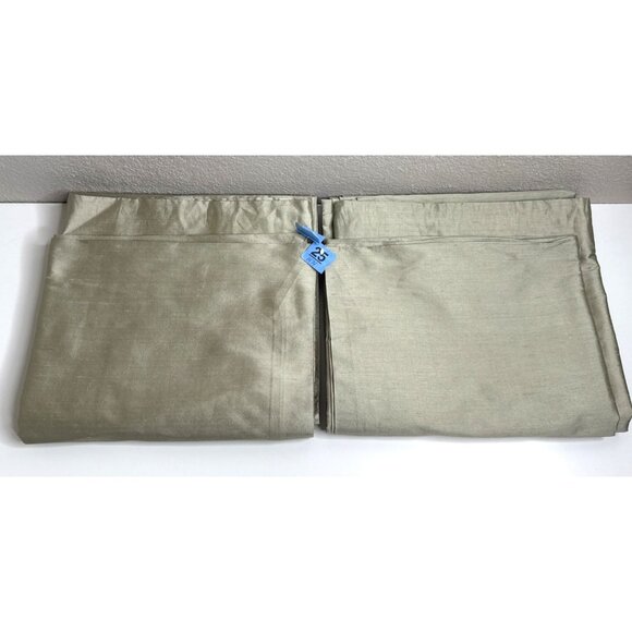 Restoration Hardware Thai Silk Sage Green Drapery Curtains 50" x 95" 2 Panels - Picture 1 of 11